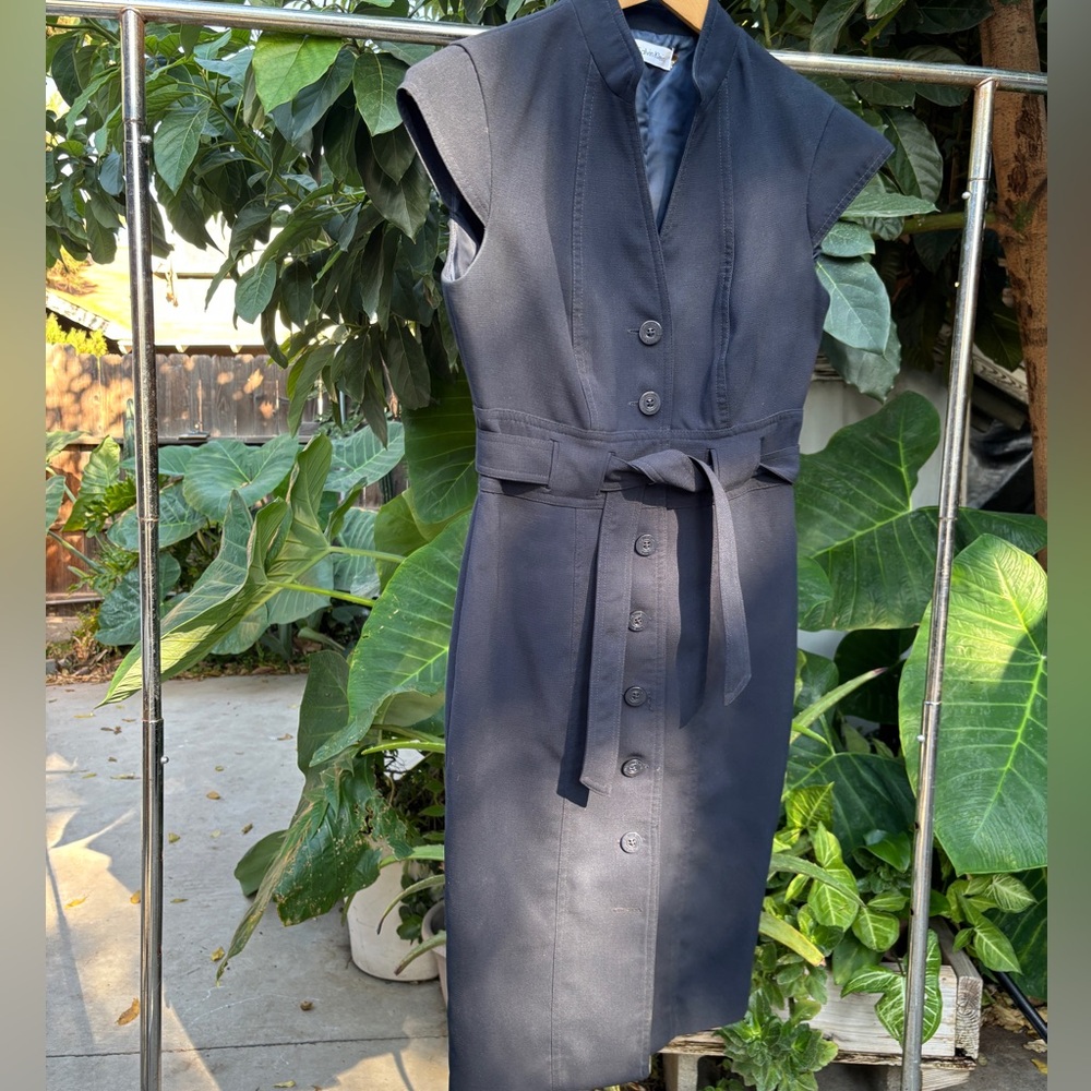 Calvin Klein Charcoal Button-Down Midi Dress